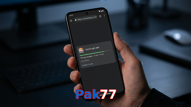 Main screen of Pak77 apk page for PK players